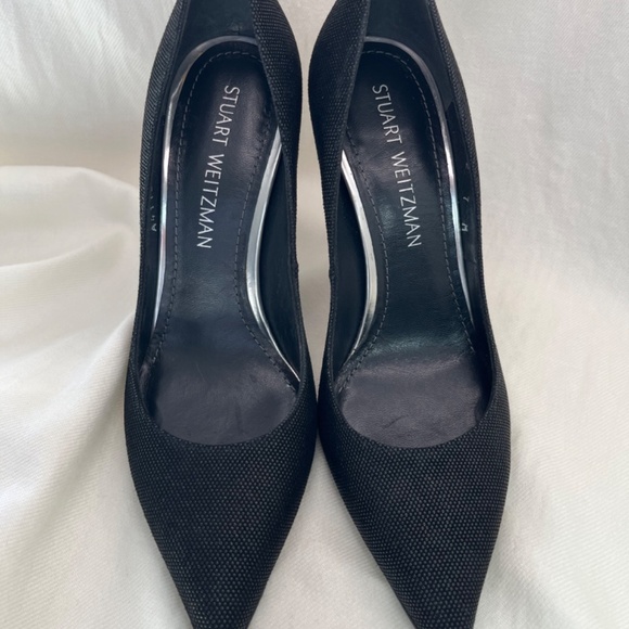 Stuart Weitzman Black Pointed Toe High Heel pumps, Sz. 7M - Picture 3 of 9